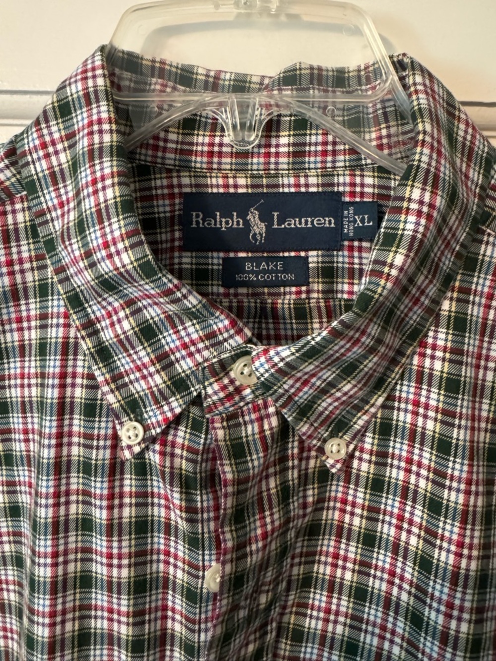 Ralph Lauren Plaid Button-Down Shirt - Green, Red, White